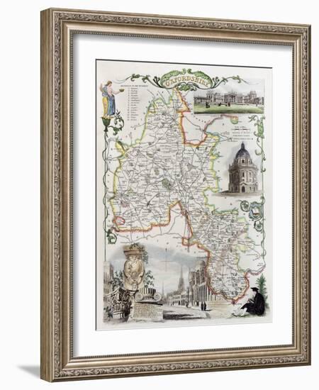 Old Oxfordshire Map-marzolino-Framed Art Print