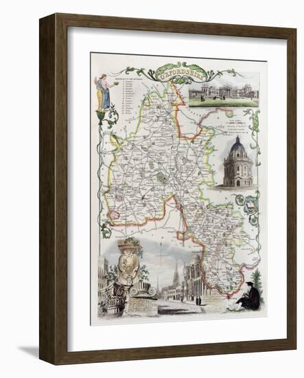 Old Oxfordshire Map-marzolino-Framed Art Print