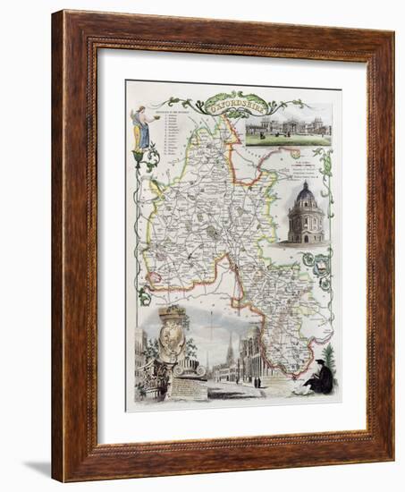 Old Oxfordshire Map-marzolino-Framed Art Print