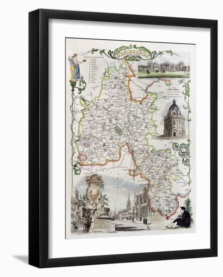 Old Oxfordshire Map-marzolino-Framed Art Print