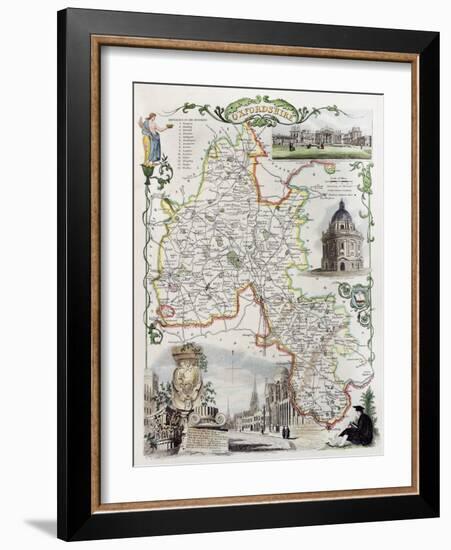 Old Oxfordshire Map-marzolino-Framed Art Print