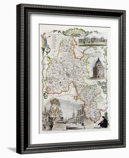 Old Oxfordshire Map-marzolino-Framed Art Print