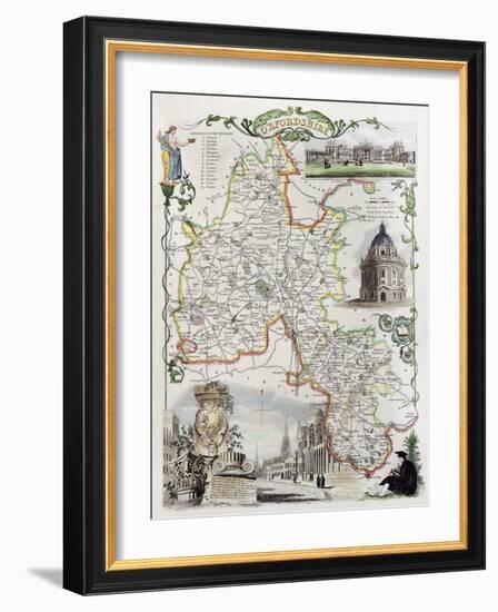 Old Oxfordshire Map-marzolino-Framed Art Print