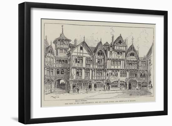 Old Paris at the Paris Exhibition, Rue Des Vieilles Ecoles, and Birthplace of Moliere-Albert Robida-Framed Giclee Print