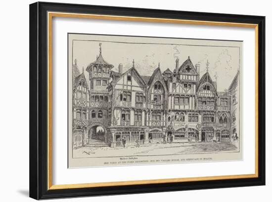 Old Paris at the Paris Exhibition, Rue Des Vieilles Ecoles, and Birthplace of Moliere-Albert Robida-Framed Giclee Print