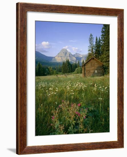 Old Park Service cabin in the Cut Bank Valley of Glacier National Park in Montana-Chuck Haney-Framed Photographic Print