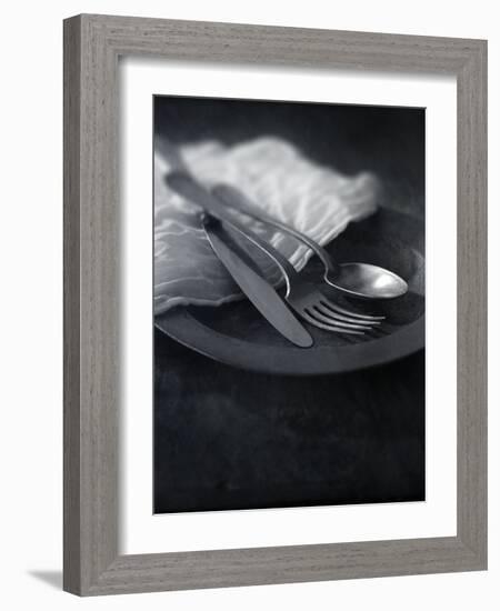 Old Pewter Flatware-Steve Lupton-Framed Photographic Print