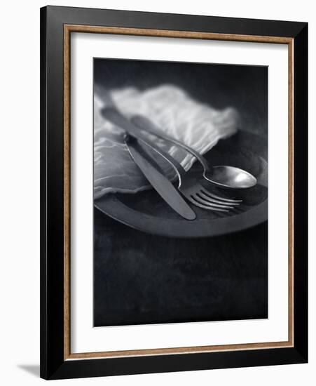 Old Pewter Flatware-Steve Lupton-Framed Photographic Print