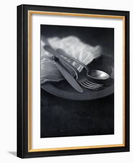 Old Pewter Flatware-Steve Lupton-Framed Photographic Print