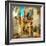 Old Pictorial Streets Of Greece - Artistic Picture-Maugli-l-Framed Premium Giclee Print