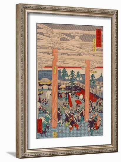 Old Picture of the Rashomon Gate from the Series Scenes of Famous Places-Kyosai Kawanabe-Framed Giclee Print