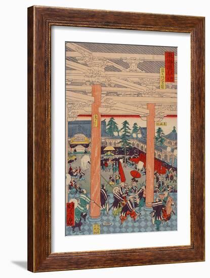 Old Picture of the Rashomon Gate from the Series Scenes of Famous Places-Kyosai Kawanabe-Framed Giclee Print