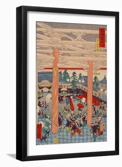 Old Picture of the Rashomon Gate from the Series Scenes of Famous Places-Kyosai Kawanabe-Framed Giclee Print