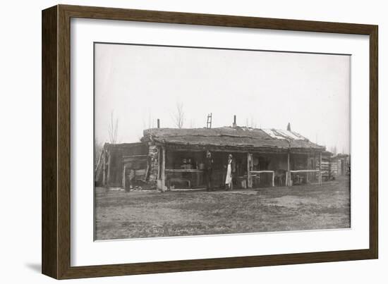 Old Piper Dan Ranch, Tongue River, Montana Territory-LA Huffman-Framed Art Print