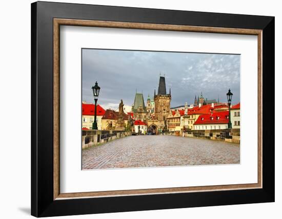 Old Prague, Famous Charles Bridge-Maugli-l-Framed Photographic Print