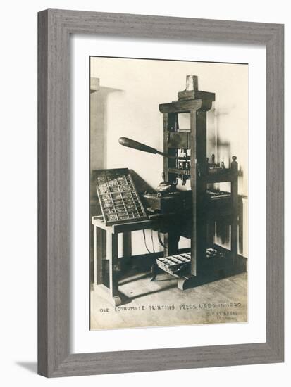 Old Printing Press-null-Framed Art Print