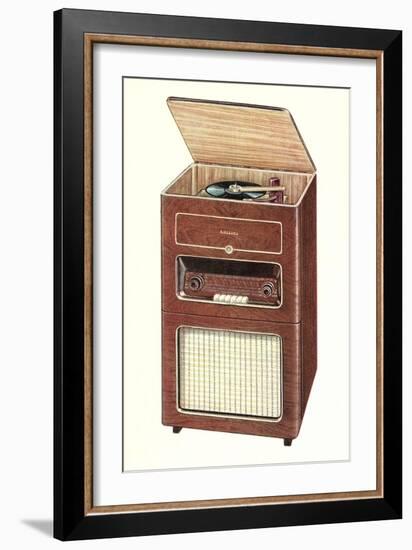 Old Radio and Record Player-null-Framed Premium Giclee Print