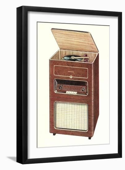 Old Radio and Record Player-null-Framed Art Print