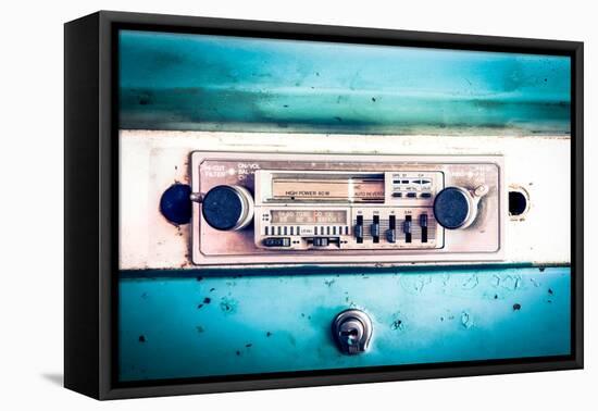 Old Radio in Vintage Car-Sasiistock-Framed Premier Image Canvas