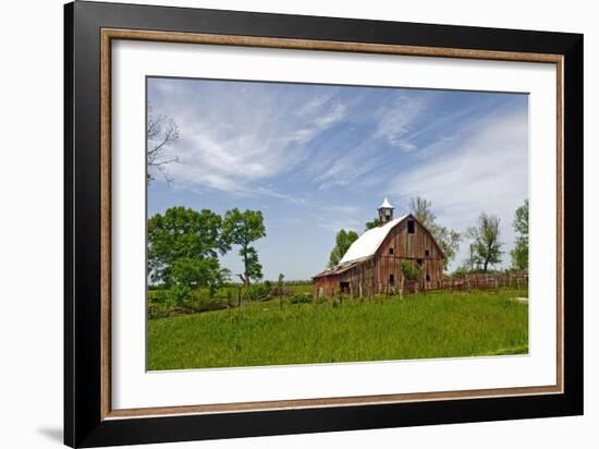 Old Red Barn, Kansas, USA-Michael Scheufler-Framed Photographic Print