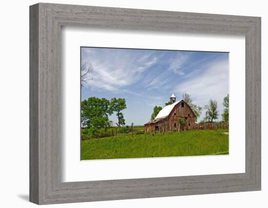 Old Red Barn, Kansas, USA-Michael Scheufler-Framed Photographic Print