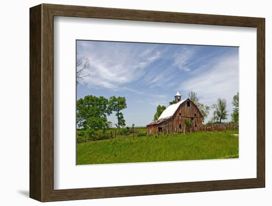 Old Red Barn, Kansas, USA-Michael Scheufler-Framed Photographic Print