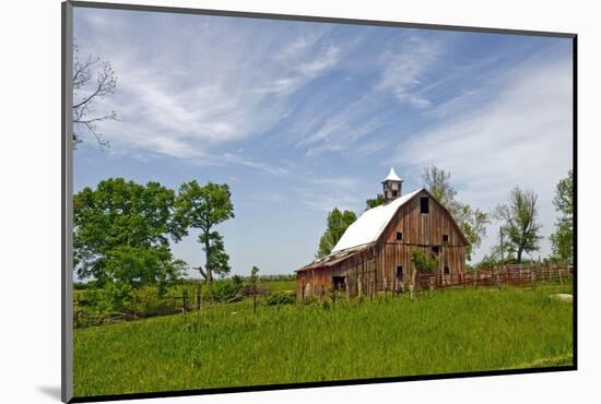 Old Red Barn, Kansas, USA-Michael Scheufler-Mounted Photographic Print