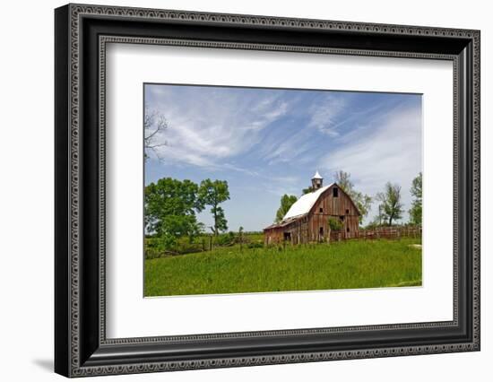 Old Red Barn, Kansas, USA-Michael Scheufler-Framed Photographic Print