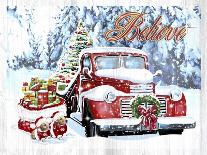 Red Truck Christmas-Old Red Truck-Framed Giclee Print