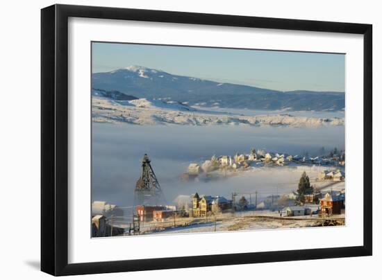 Old Relics Of Historic Mines Rise Above The Clouds In Butte, Montana-Austin Cronnelly-Framed Photographic Print