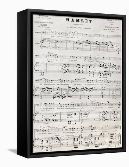 Old Reproduction Of Hamlet Score-marzolino-Framed Stretched Canvas