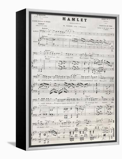 Old Reproduction Of Hamlet Score-marzolino-Framed Stretched Canvas