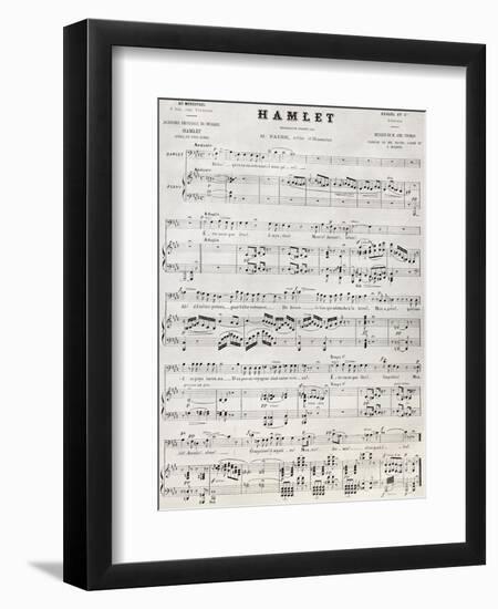 Old Reproduction Of Hamlet Score-marzolino-Framed Art Print