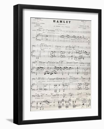 Old Reproduction Of Hamlet Score-marzolino-Framed Art Print