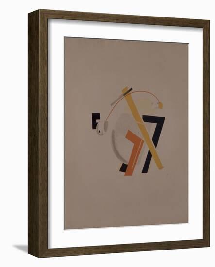 Old Resident. Figurine for the Opera Victory over the Sun by A. Kruchenykh, 1920-1921-El Lissitzky-Framed Giclee Print