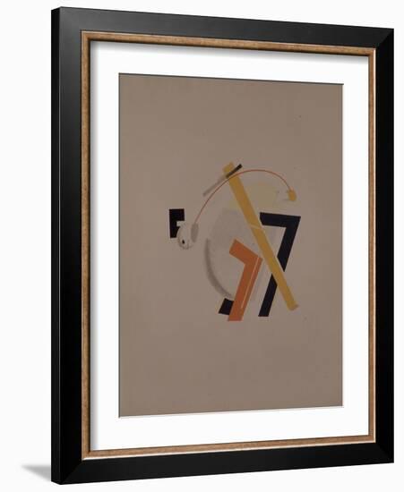 Old Resident. Figurine for the Opera Victory over the Sun by A. Kruchenykh, 1920-1921-El Lissitzky-Framed Giclee Print