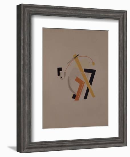 Old Resident. Figurine for the Opera Victory over the Sun by A. Kruchenykh, 1920-1921-El Lissitzky-Framed Giclee Print
