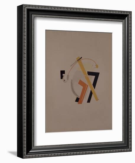 Old Resident. Figurine for the Opera Victory over the Sun by A. Kruchenykh, 1920-1921-El Lissitzky-Framed Giclee Print