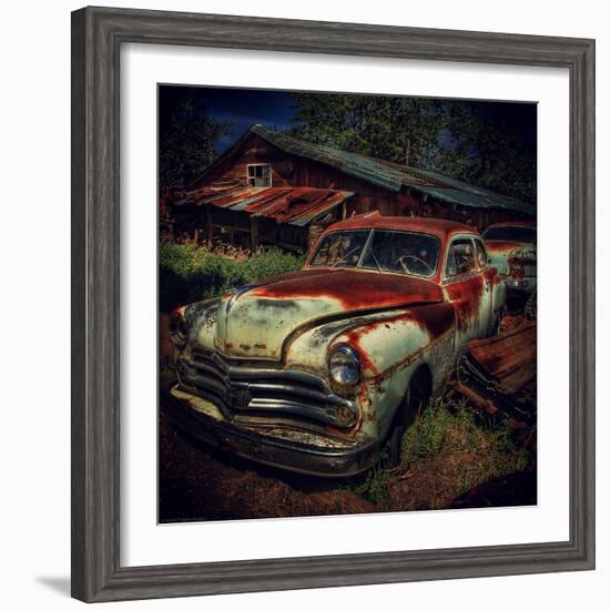 Old Retro 1960's Car Rusting Outdoors-Florian Raymann-Framed Photographic Print