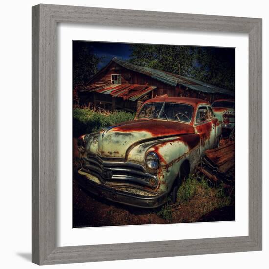 Old Retro 1960's Car Rusting Outdoors-Florian Raymann-Framed Photographic Print