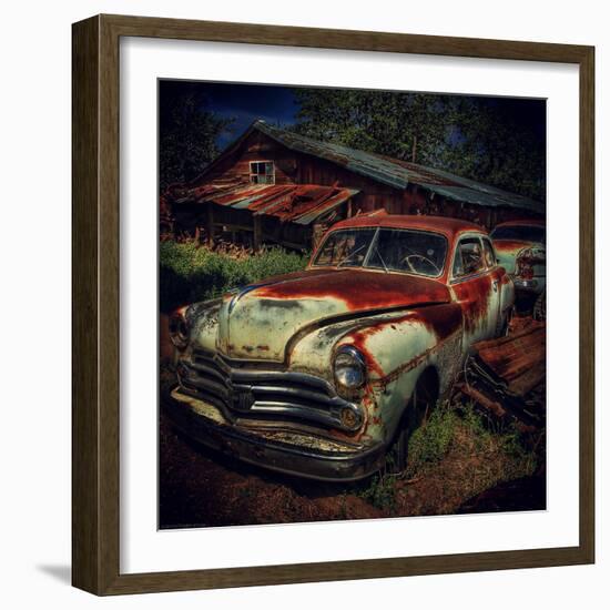 Old Retro 1960's Car Rusting Outdoors-Florian Raymann-Framed Photographic Print