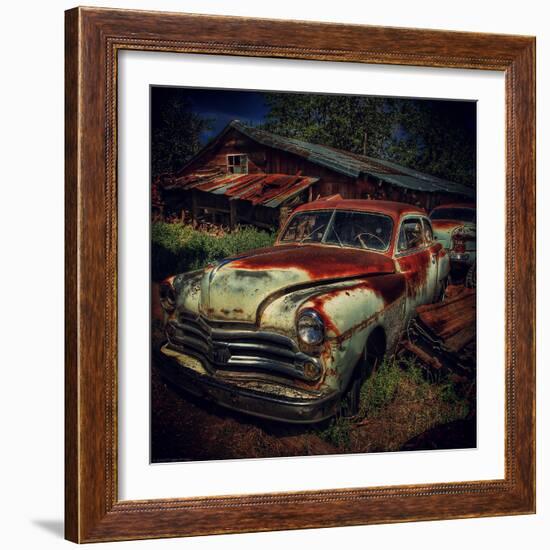 Old Retro 1960's Car Rusting Outdoors-Florian Raymann-Framed Photographic Print