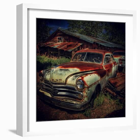 Old Retro 1960's Car Rusting Outdoors-Florian Raymann-Framed Photographic Print