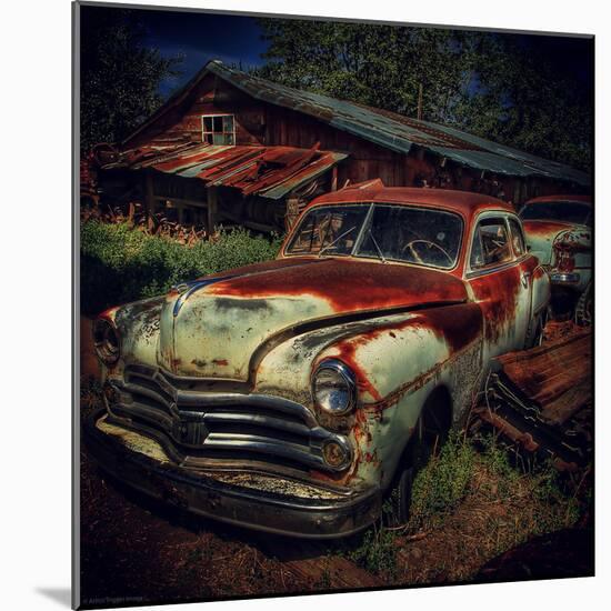 Old Retro 1960's Car Rusting Outdoors-Florian Raymann-Mounted Photographic Print
