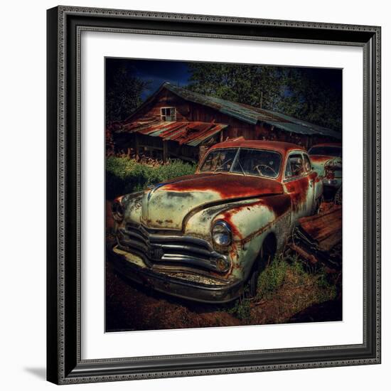 Old Retro 1960's Car Rusting Outdoors-Florian Raymann-Framed Photographic Print