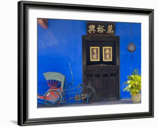 Old Rickshaws and House Front, Georgetown, Penang, Malaysia-Peter Adams-Framed Photographic Print