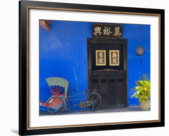 Old Rickshaws and House Front, Georgetown, Penang, Malaysia-Peter Adams-Framed Photographic Print