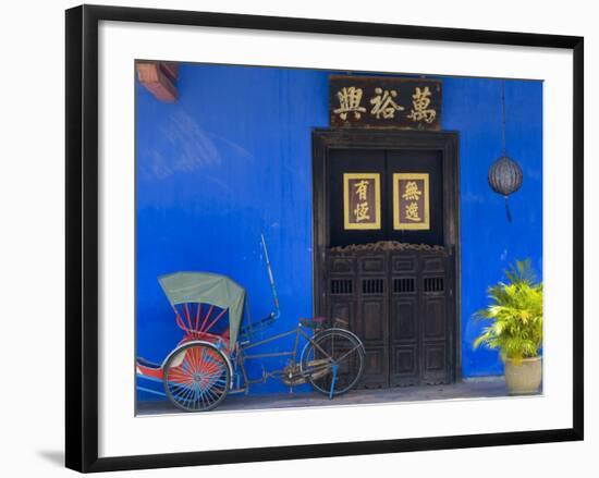 Old Rickshaws and House Front, Georgetown, Penang, Malaysia-Peter Adams-Framed Photographic Print