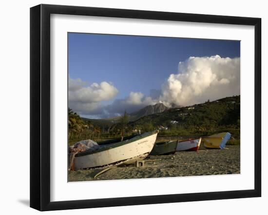 Old Road Bay Beach and Volcano, Montserrat, Leeward Islands, Caribbean, Central America-G Richardson-Framed Photographic Print