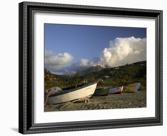 Old Road Bay Beach and Volcano, Montserrat, Leeward Islands, Caribbean, Central America-G Richardson-Framed Photographic Print